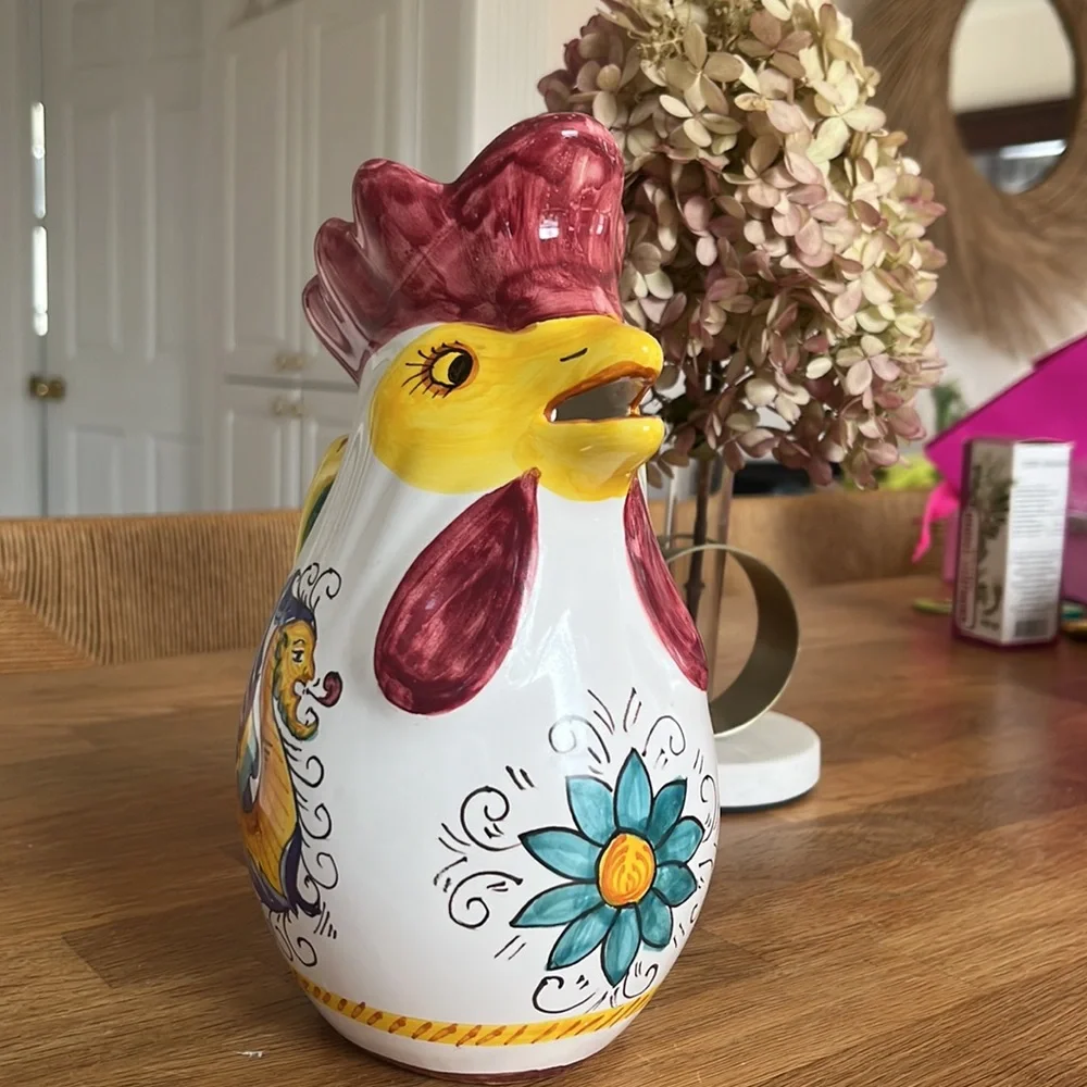 Williams Sonoma Sur lá Table Nova Deruta Rooster Pitcher